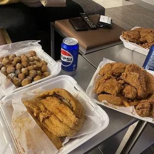 Okra, fish, and jalapeño poppers