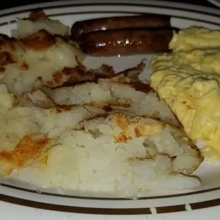 Scrambled eggs home fries &amp; links...
