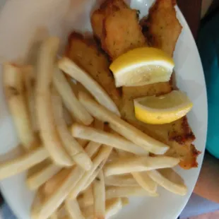 Fried cod with fries