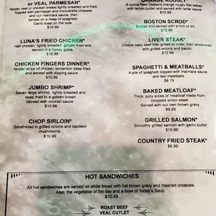 menu