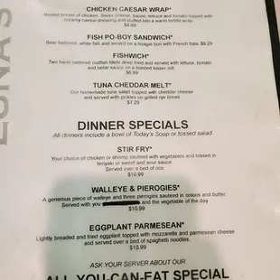 menu