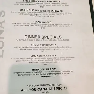 menu