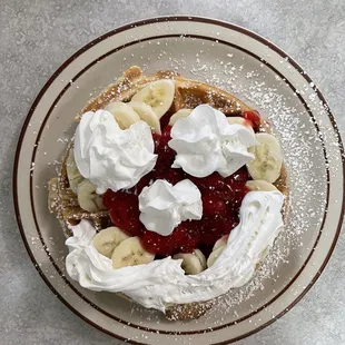 Delicious waffles on mother's day