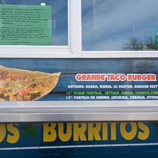 a taco burrito on the side of a food truck