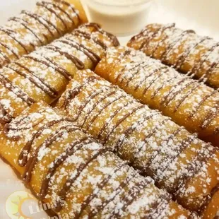 Turontella Turon (banana lumpia) drizzled with Nutella