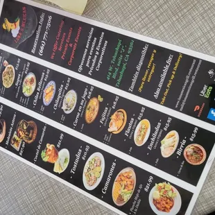 menu