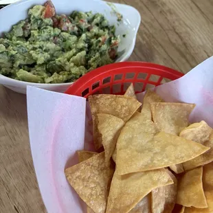 Fresh guacamole &amp; homeade chips