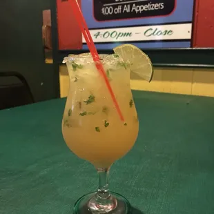 The BEST peach cilantro margarita