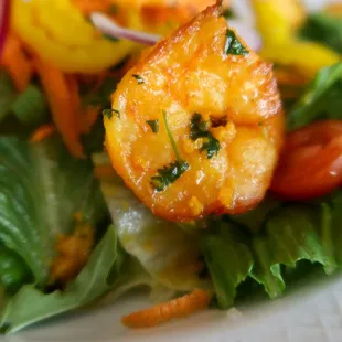 a salad with shrimp