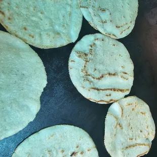 a pan of tortillas