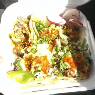 3 tongue tacos, 1 carnitas and 1 sudadera tacos  totally recommend