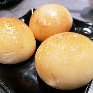 Baked pork buns were warm, soft and chewy. So yummy!! Wish there was more pork in the filling though.