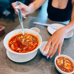 Hot and sour soup / $10.99