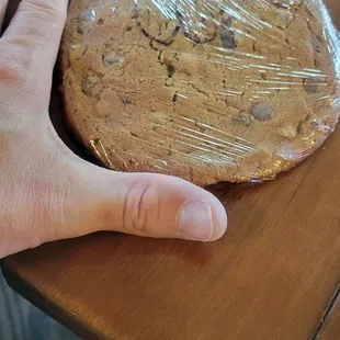 Humongous chocolate chip cookie $3