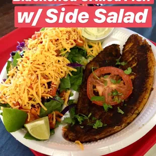 Blackened Grilled Fish w/ Side Salad!!