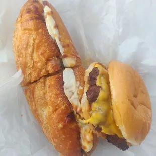 Bulgogi cheesesteak with kimchi + 1 smashburger