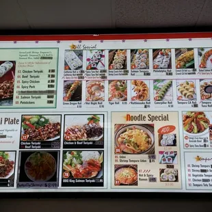 The Lunch Box menu board.
