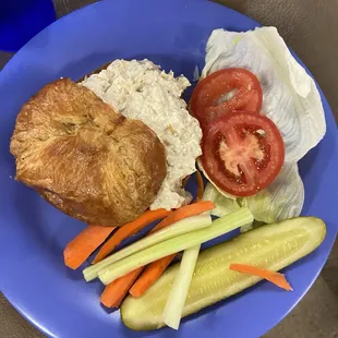 Tuna salad croissant sandwich