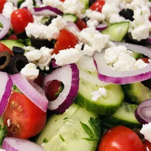 Cucumber Salad and Feta Cheese