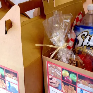 "Professional Meeting" boxed lunch.  Comes with sandwich, beverage, 2 sides, and dessert!