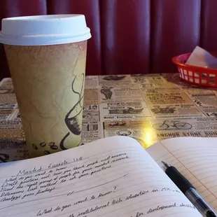 Had breakfast with a friend. Now enjoying my cappuccino to start my day.