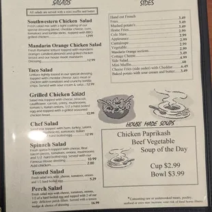 the menu for the lunch box