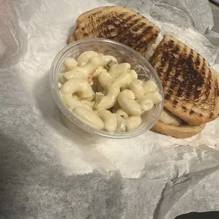 Macaroni salad and Southwestern Chicken Panini