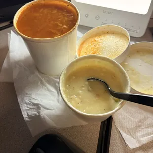 Chicken pot pie soup and Cajun soup