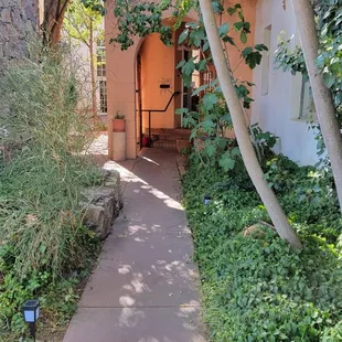 The entry from the parking lot