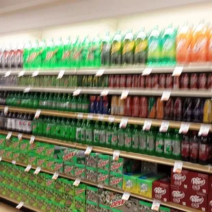 a variety of sodas