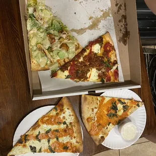 two slices of pizza