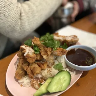 Crispy chicken and rice