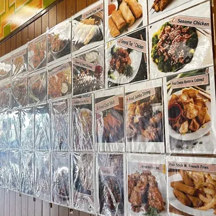 menus on the wall