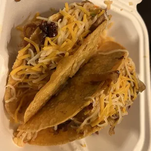 Meat taco, takeout