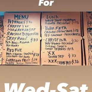 Dates and hours change so reach out 1st.  Here's the Menu