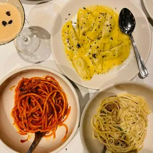 Ravioli, carbonara, bucatini all&apos;Amatriciana
