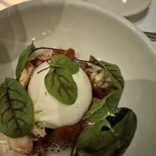 Burrata with Lobster and Oven Dried Tomato