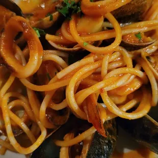 My tasty Seafood Spaghetti (a special for the evening)