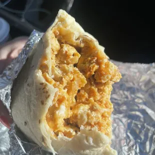 Adale #2 breakfast burrito with chorizo for comparison. Much more egg, not grilled.