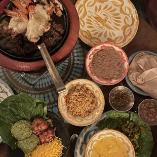 a table full of food