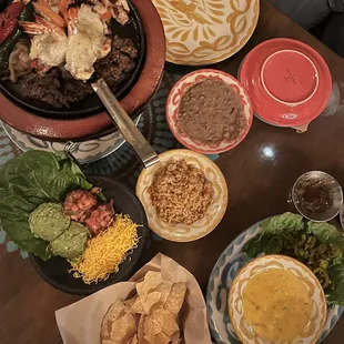 a table full of food