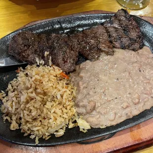 Carne asada w beans and rice