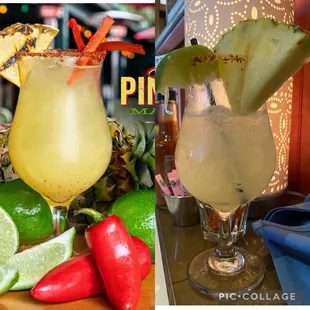 The 1st pic is the advertised drink &amp; the 2nd was mine, keep in mind I had to ask for the pineapple. This was not spicy