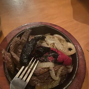 Beef fajitas $29.95... very small portion!