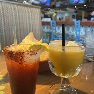 MIMOSA RITA Fresh squeezed orange, 100% Agave Tequila, Triple Sec, lime, whipped cream   BLOODY MARY Tito&apos;s