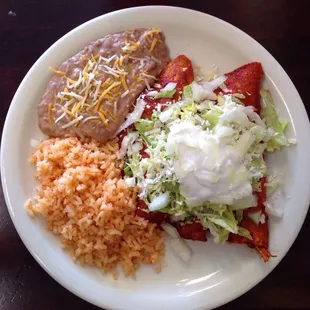 Monday special...Enchiladas. Tasty!