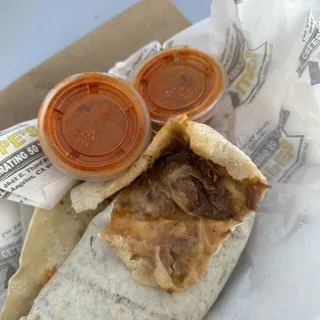 Beef, Bean and Red Hot Burrito