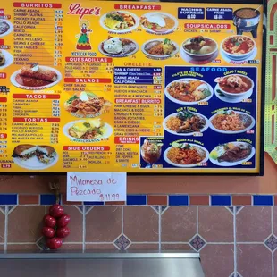 Menu as of 7/31/2021