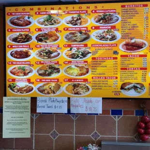 Menu as of 7/31/2021