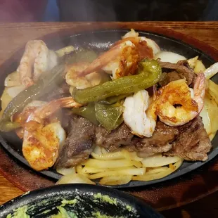 Beef and Shrimp fajitas